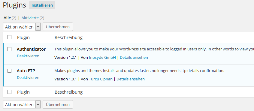 Erste Plugins